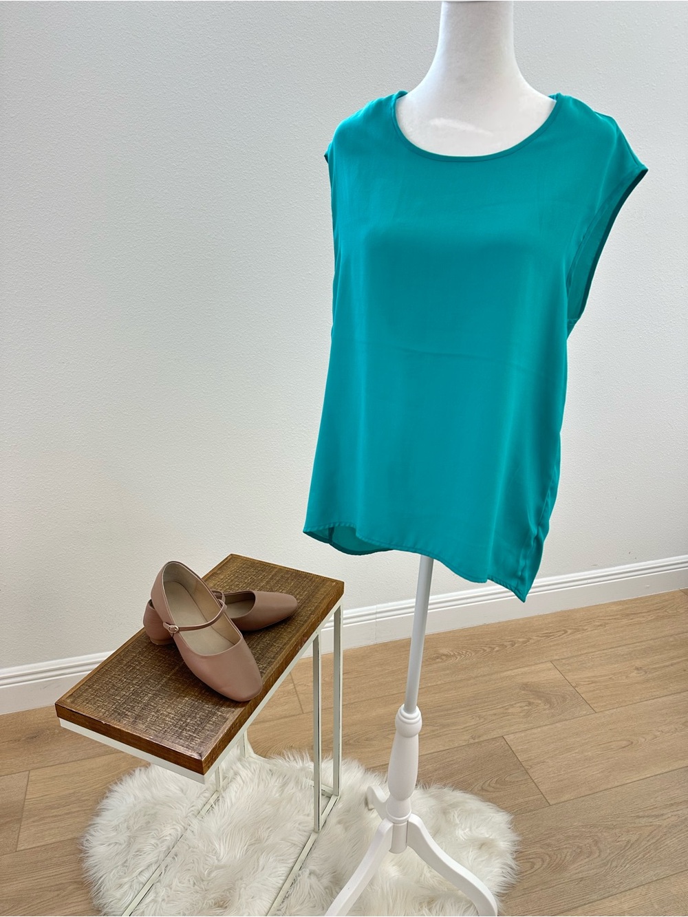 H&M Teal Sleeveless Round-Neck Camisole